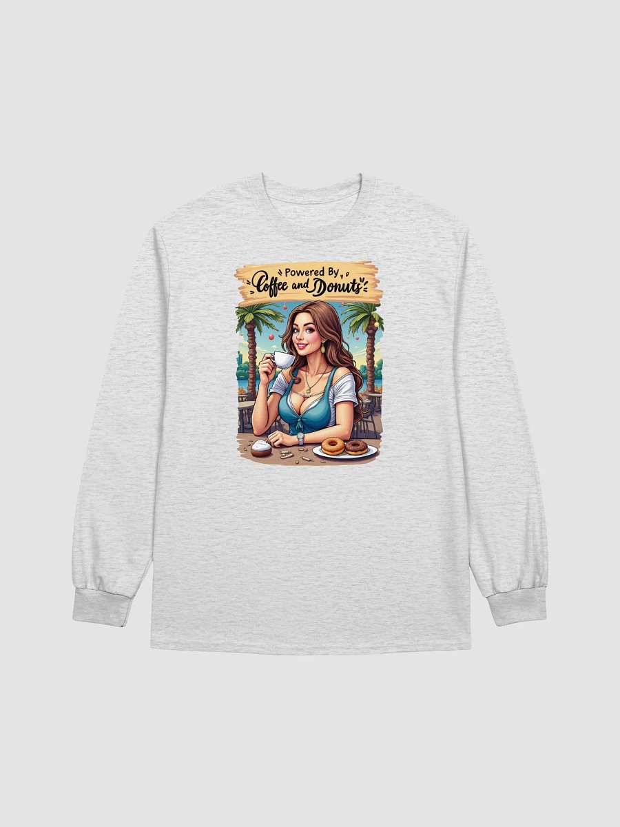 Powered by Coffee and Donuts Vibes Long Sleeve Tee product image (2)