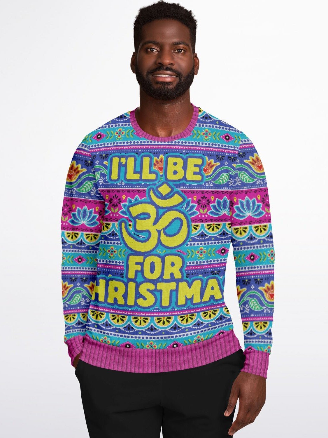 "Om" Christmas Sweater | Yoga Holiday Sweatshirt | Spiritual Mandala Sweatshirt | Buddha Om Winter Outfit product image (7)