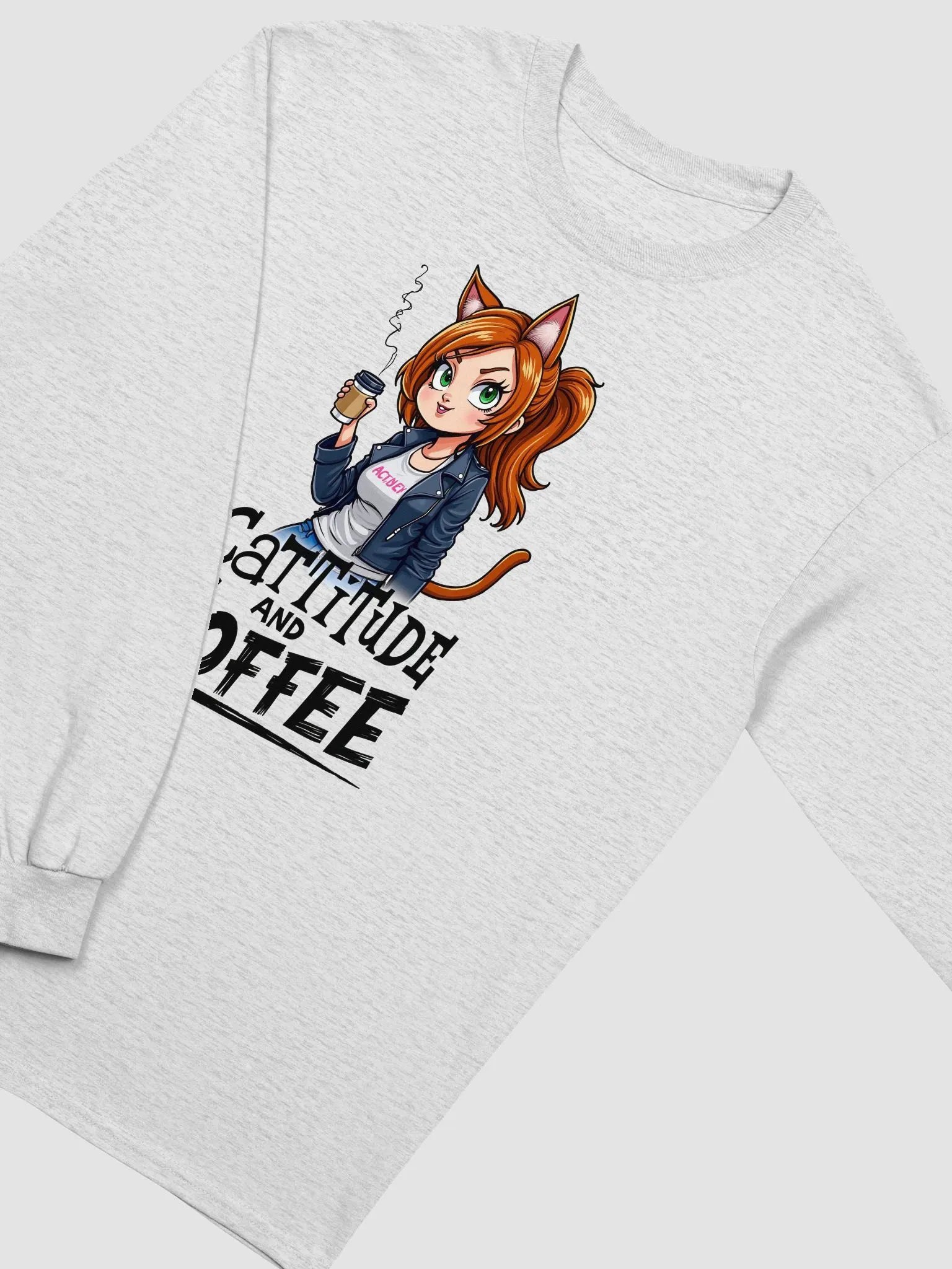 Cattitude & Coffee Long Sleeve Tee product image (31)