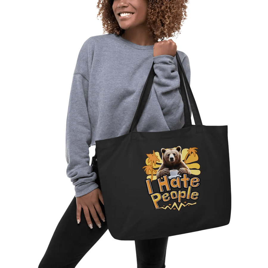I Hate People Bear Sarcastic Eco Tote product image (3)