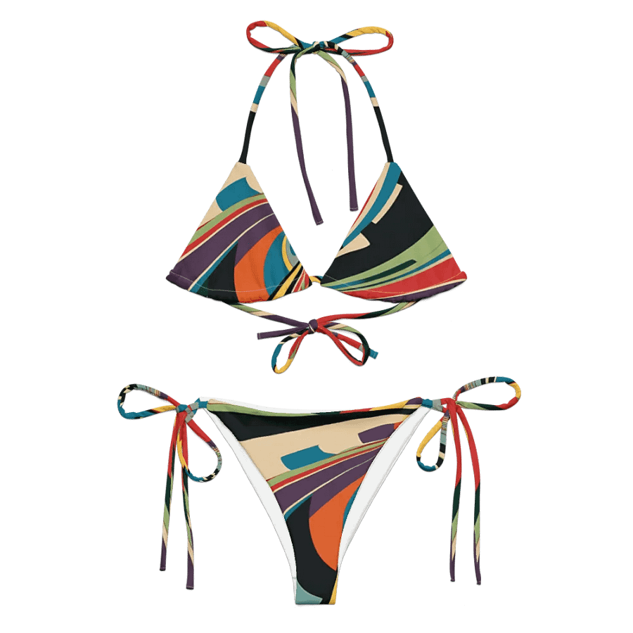 Abstract Lithographic Pattern Design String Bikini - V12 product image (1)