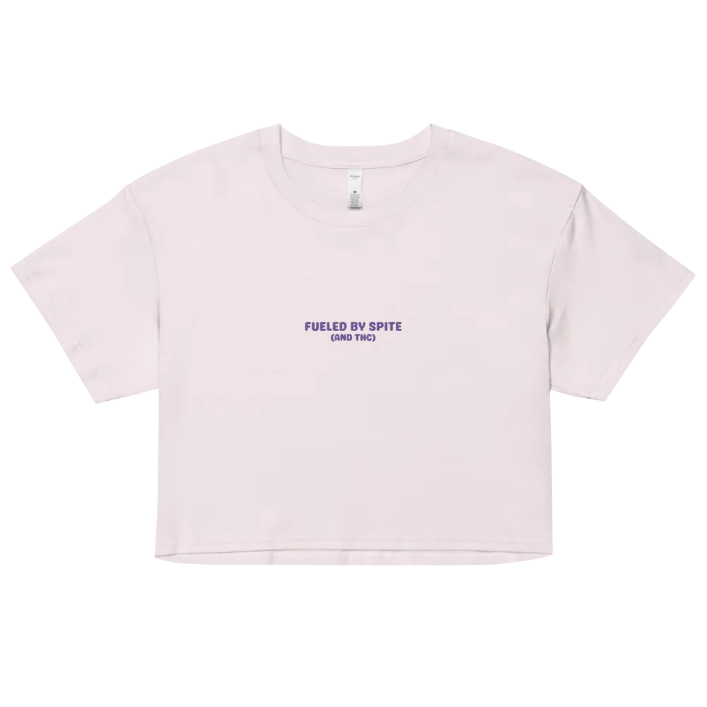 FUELED BY SPITE (purple thread) embroidered cotton crop top product image (19)
