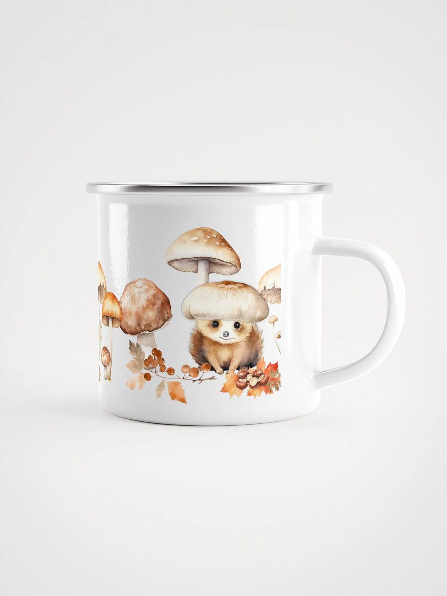 Whimsical Woodland Enamel Mug - Igelfreunde Tasse mit herbstlichem Motiv product image (2)