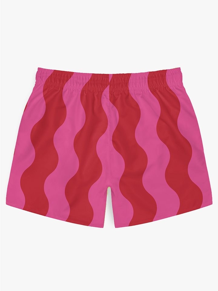 Cherry Bubblegum Striped Waves – Swim Trunks product image (2)