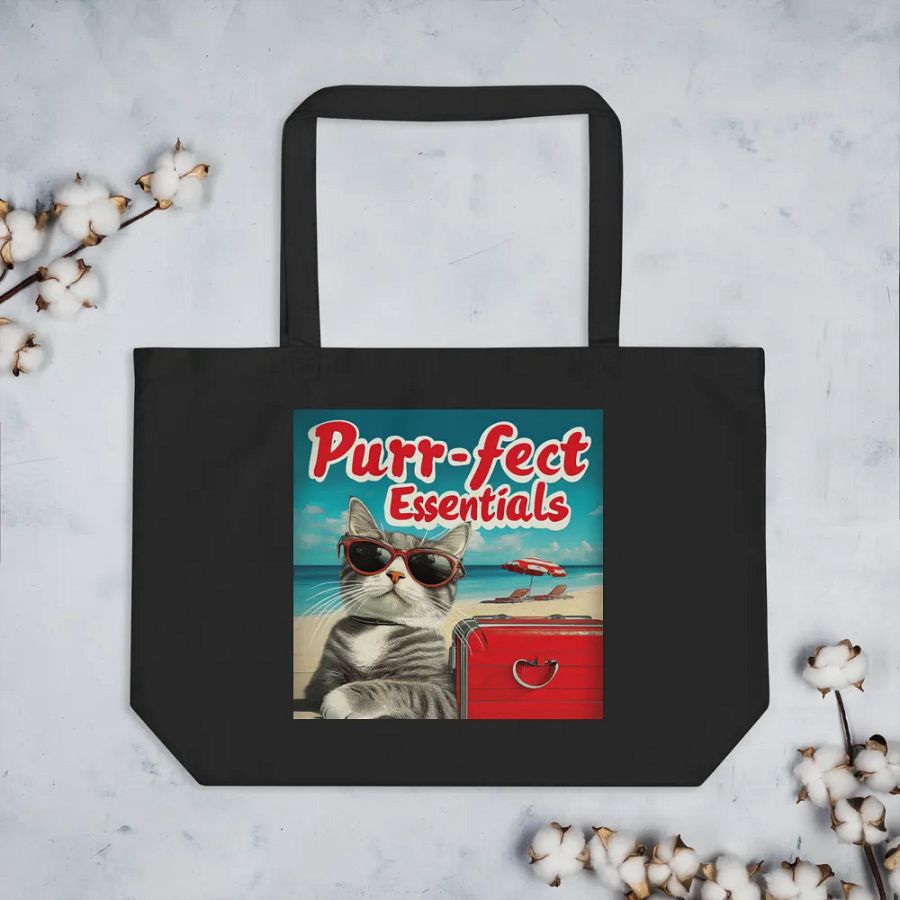Purr-fect Essentials Cat Lover Tote Bag product image (3)