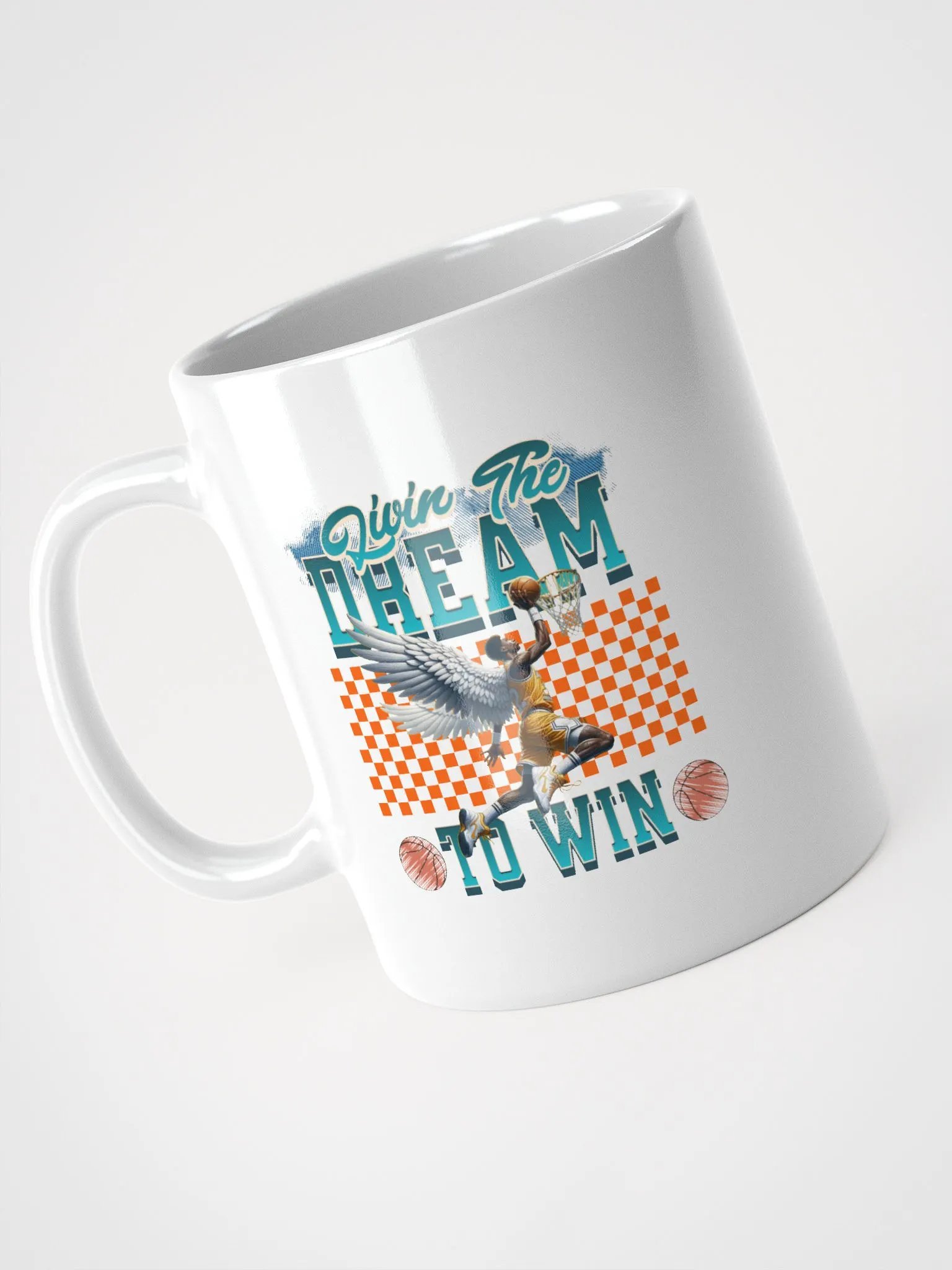 Livin The Dream To Win Basketball Angel Wings Slam Dunk Mug product image (2)