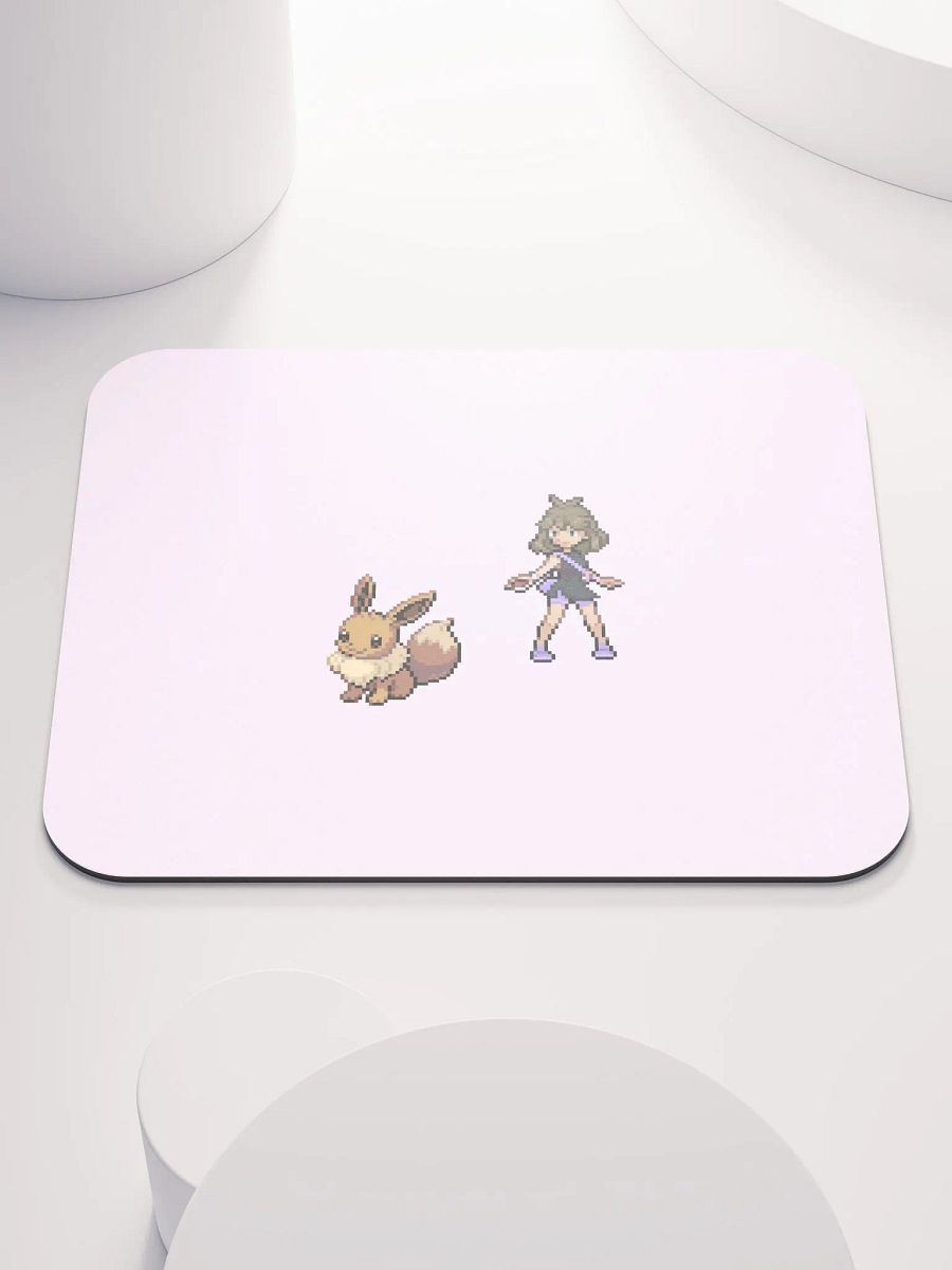 Pixel Art Pokemon Trainer & Eevee Mouse Pad product image (1)