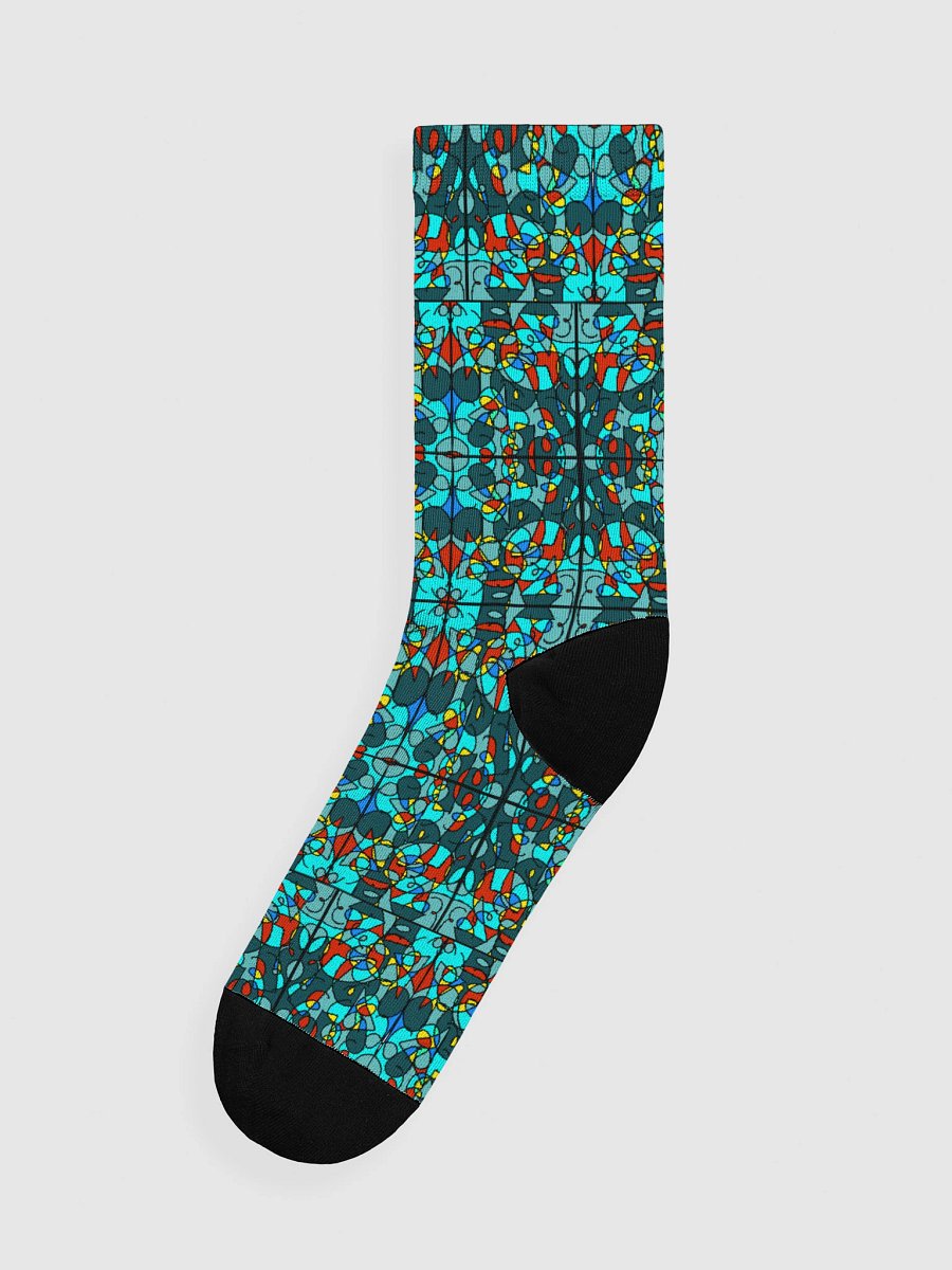 Turquoise Stained Glass – Sustainable Crew Socks product image (1)