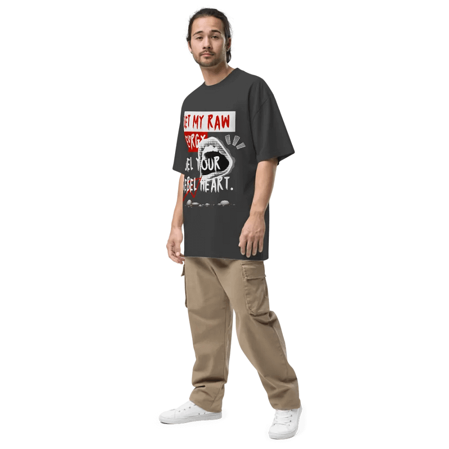 Let my raw energy oversized faded T-shirt product image (6)