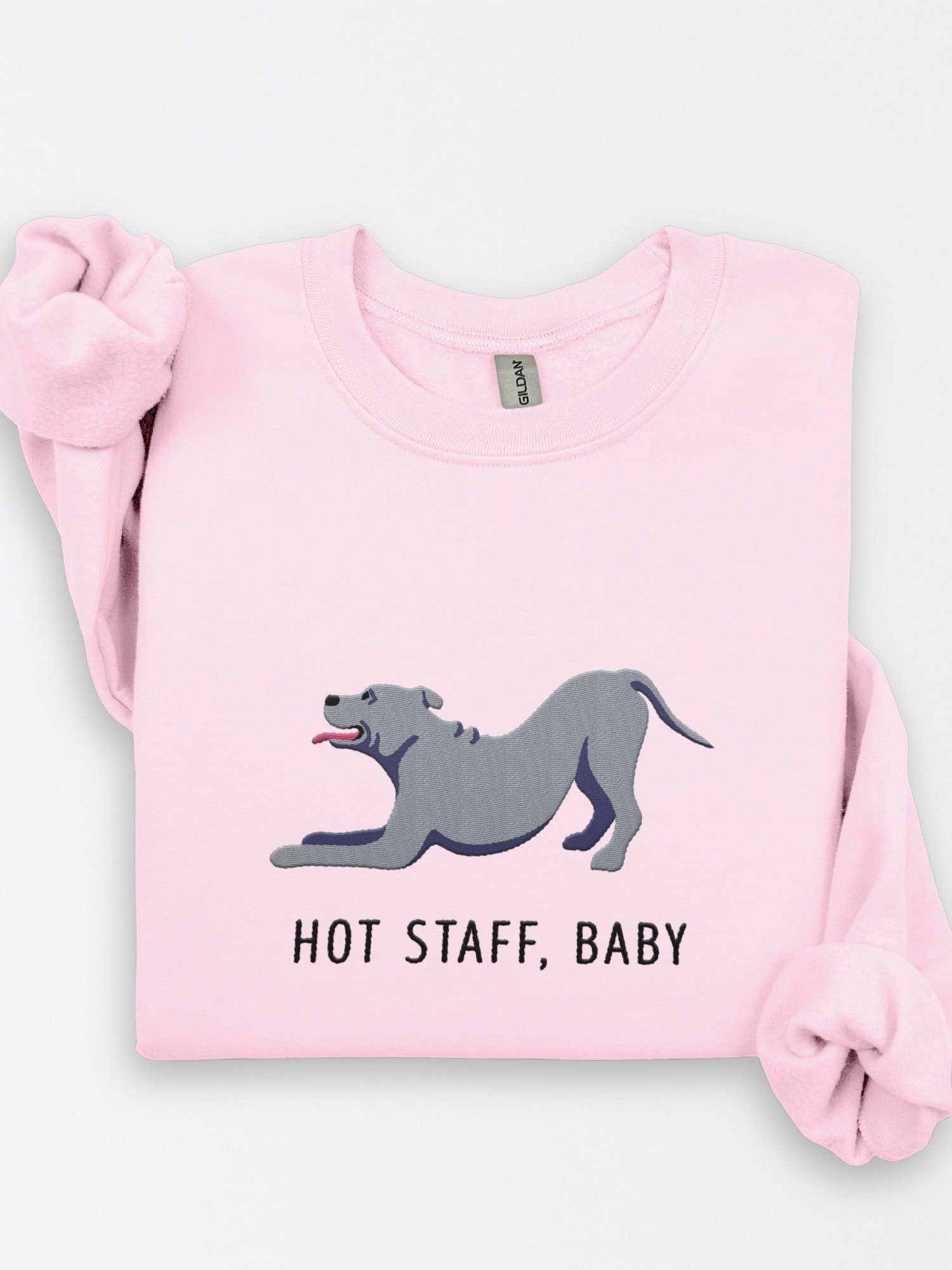 Hot Staff, Baby Sweatshirt (Embroidered) of a Staffordshire Terrier(Gray) product image (1)