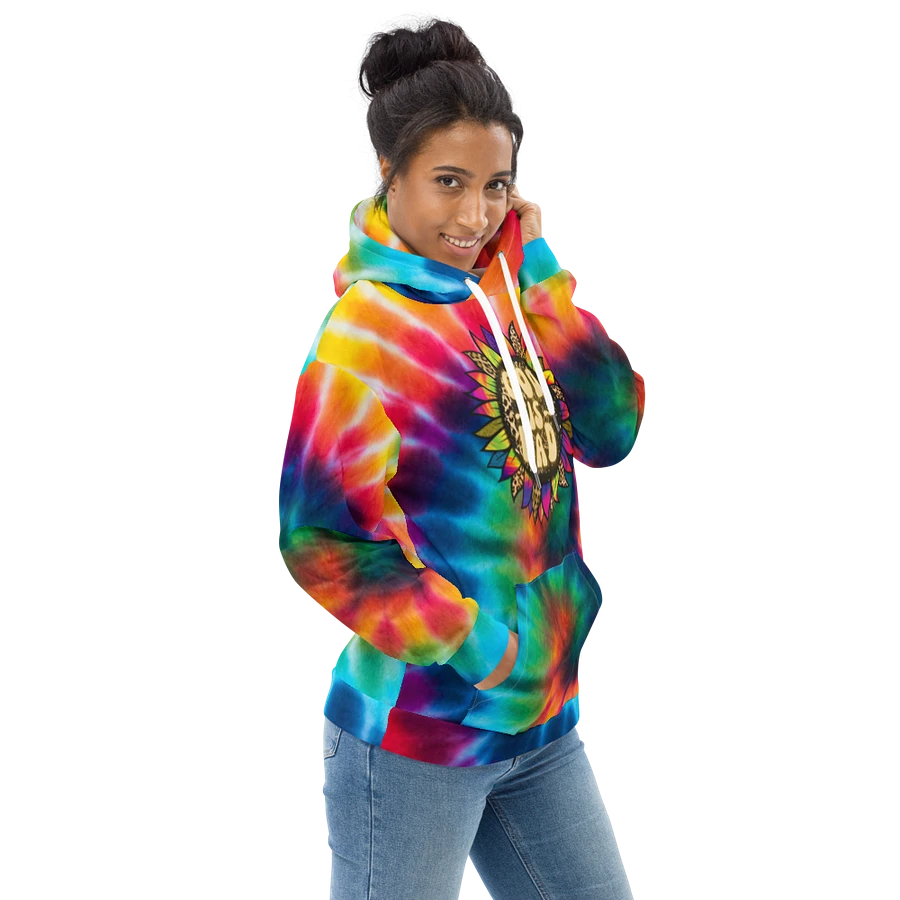 God Is Rad Tie Dye Leopard Sunflower Hoodie product image (6)