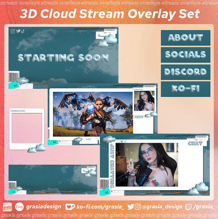 3D Cloud Stream Overlay Set product image (1)