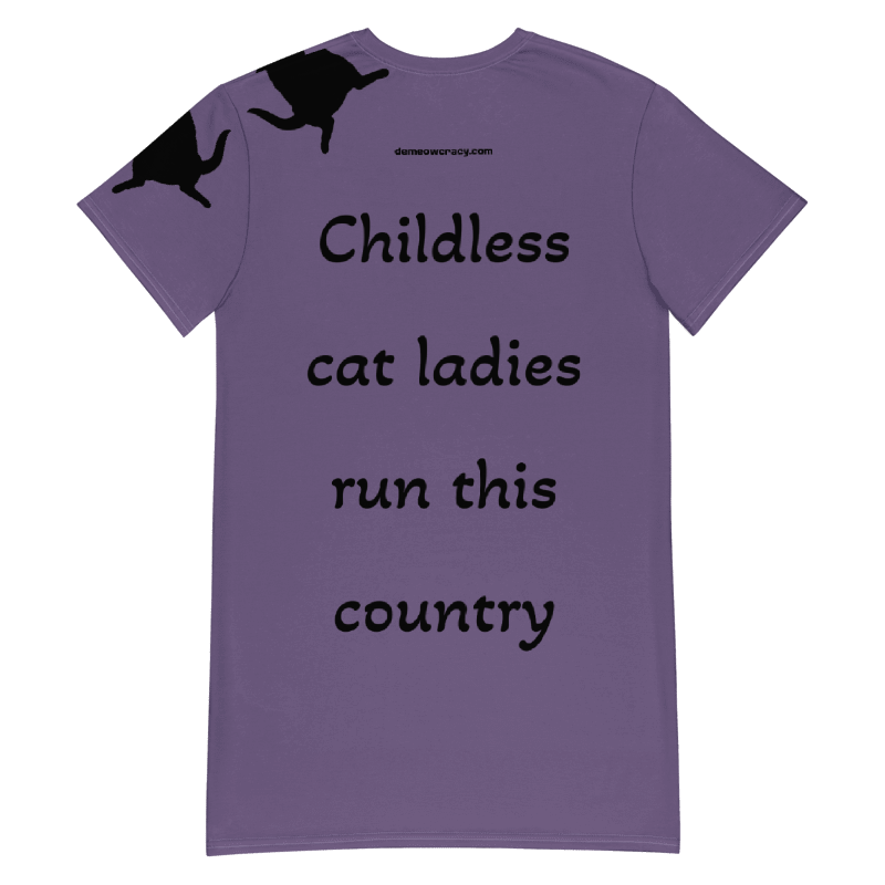 Childless Cat Ladies Run This Country Purple T-Shirt Dress product image (4)
