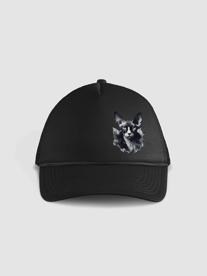 Sphynx Cat Cap, Floral Sphynx Cat Cap, Sphynx Cat Gift For Mom, Sphynx Cat Lover Capt, Cute Cat Lover Cap, Cottage Core Cat Cap product image (1)