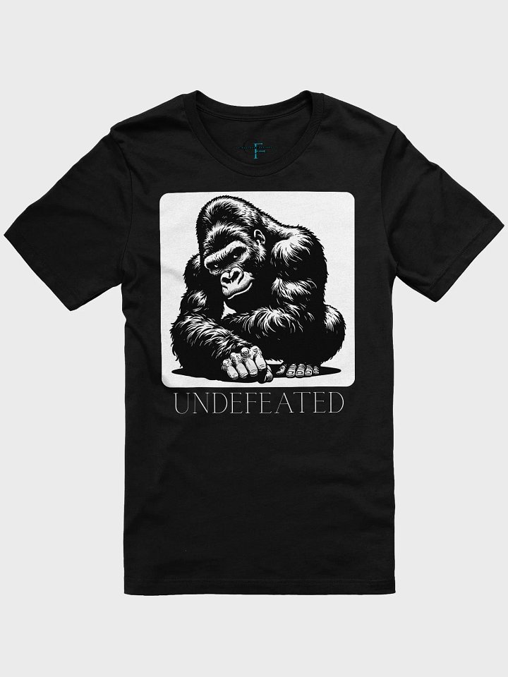 Leaning Gorilla "UNDEFEATED" Black & White Tee | Bella + Canvas 3001 Unisex Shirt product image (1)