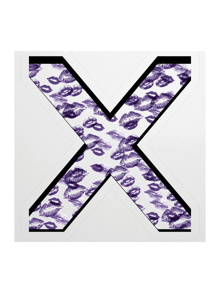White X Purple Lipstick Kisses | Kiss-cut Sticker product image (1)