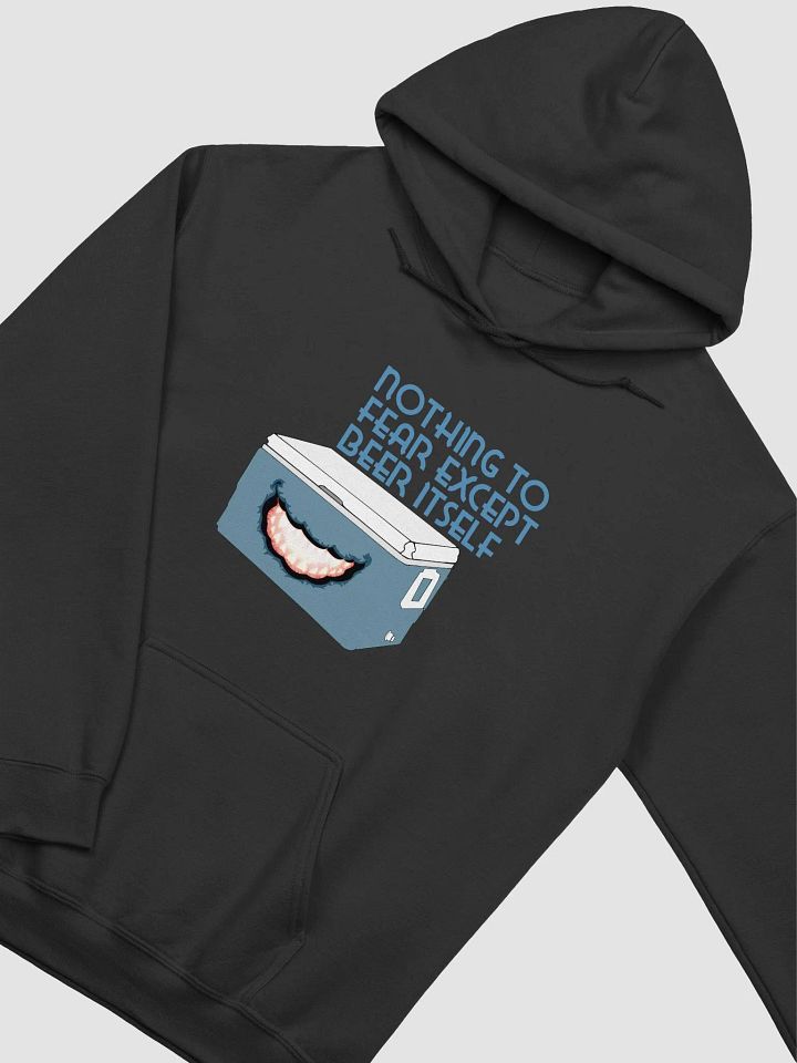 Nothing To Fear Except Beer Itself Menacing Grin Mimic Cooler Hoodie product image (2)