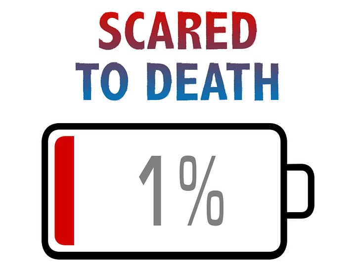 Scared to Death with Battery at 1% T-Shirt product image (2)