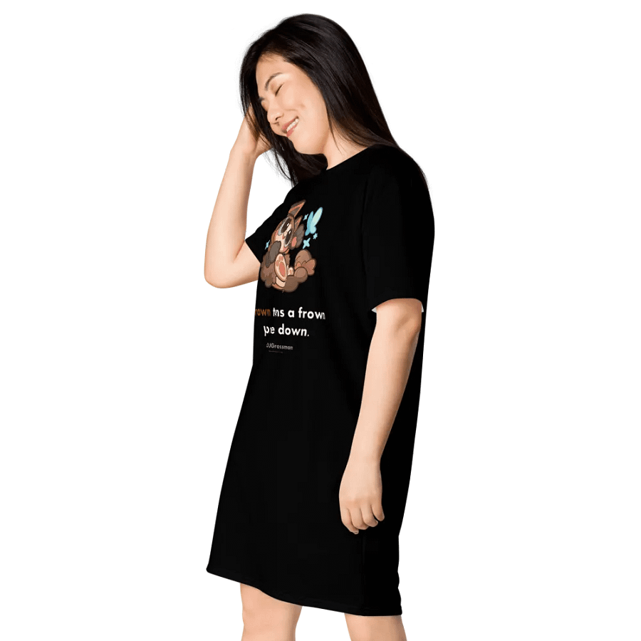 Playing Terra • "Brown turns a frown upside down." • T-shirt Dress (Black) product image (2)
