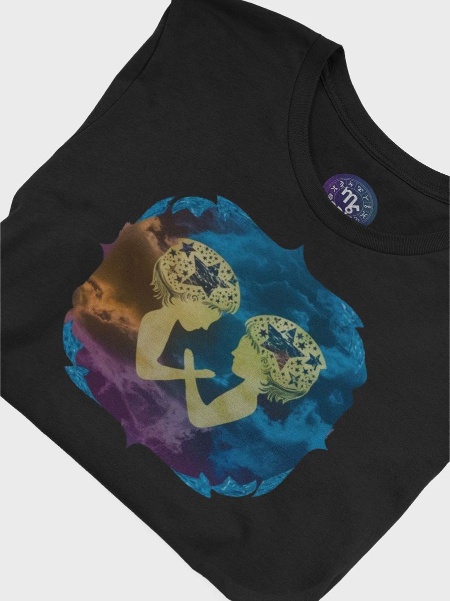 Unisex Gemini Zodiac T-Shirt - Artistic Twin Silhouettes, Celestial Watercolor Design, Astrology Gift product image (7)