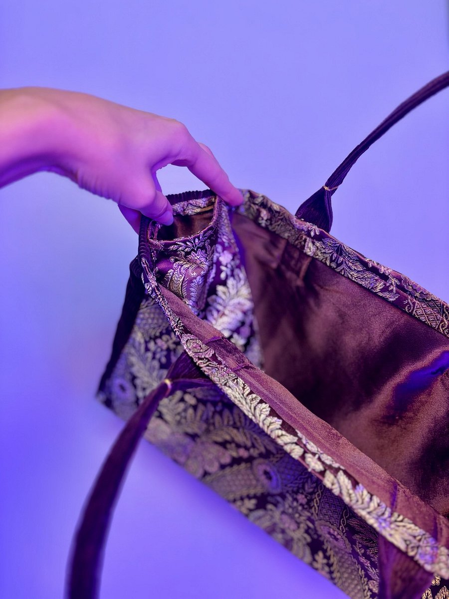Large Franken Purse (Floral Coper Gold and Purple) product image (3)