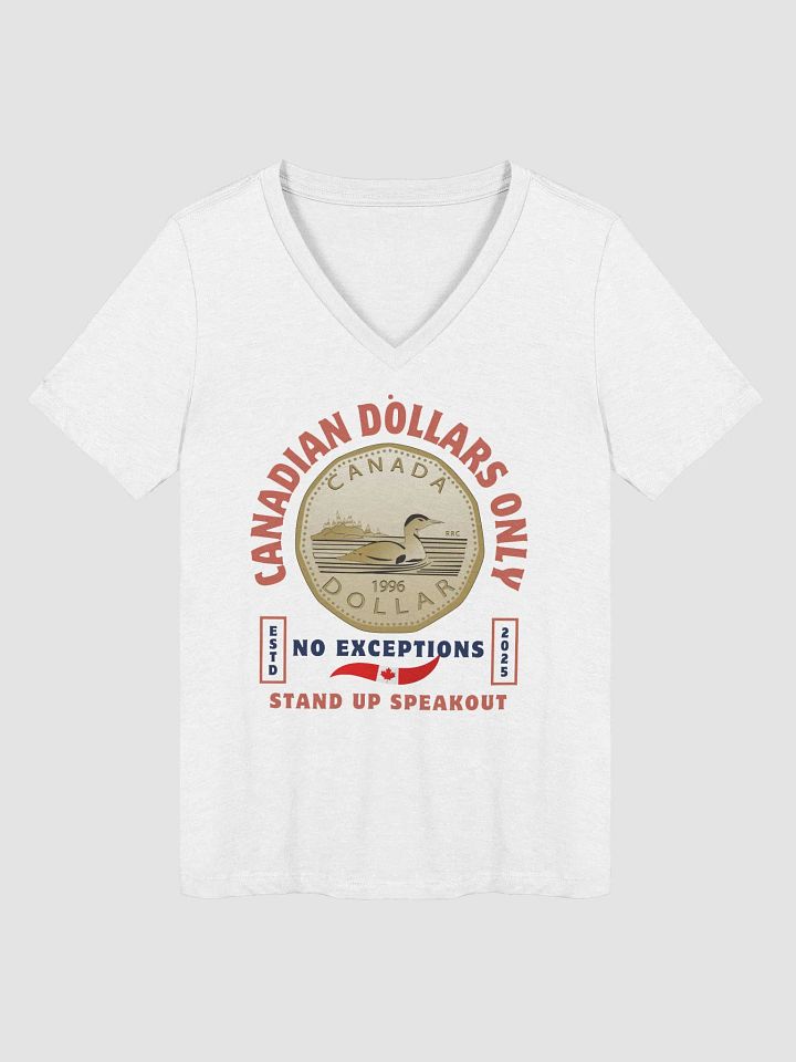 Canadian Dollar Coin Loon V-Neck Tee product image (14)
