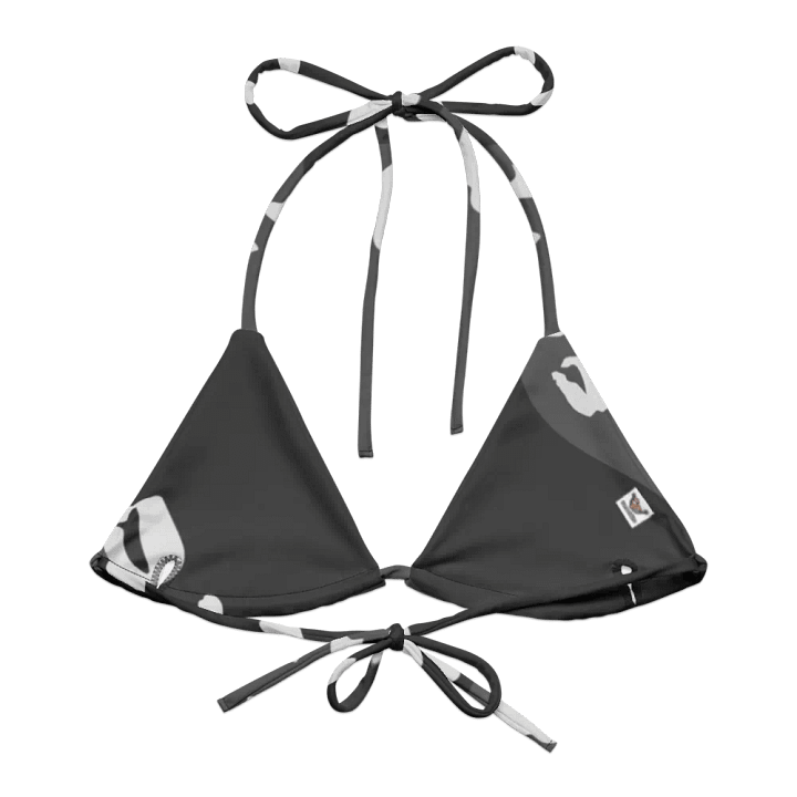 Flowing Grey Leopard All-Over Bikini Top product image (2)