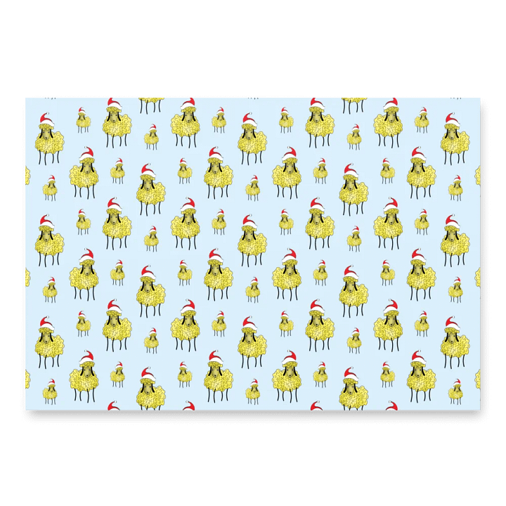 Silly Sheep with Santa Hat Wrapping Paper product image (1)