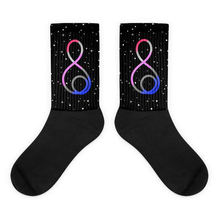 Treble Clef (Genderfluid) - Black Foot Sublimated Socks product image (1)