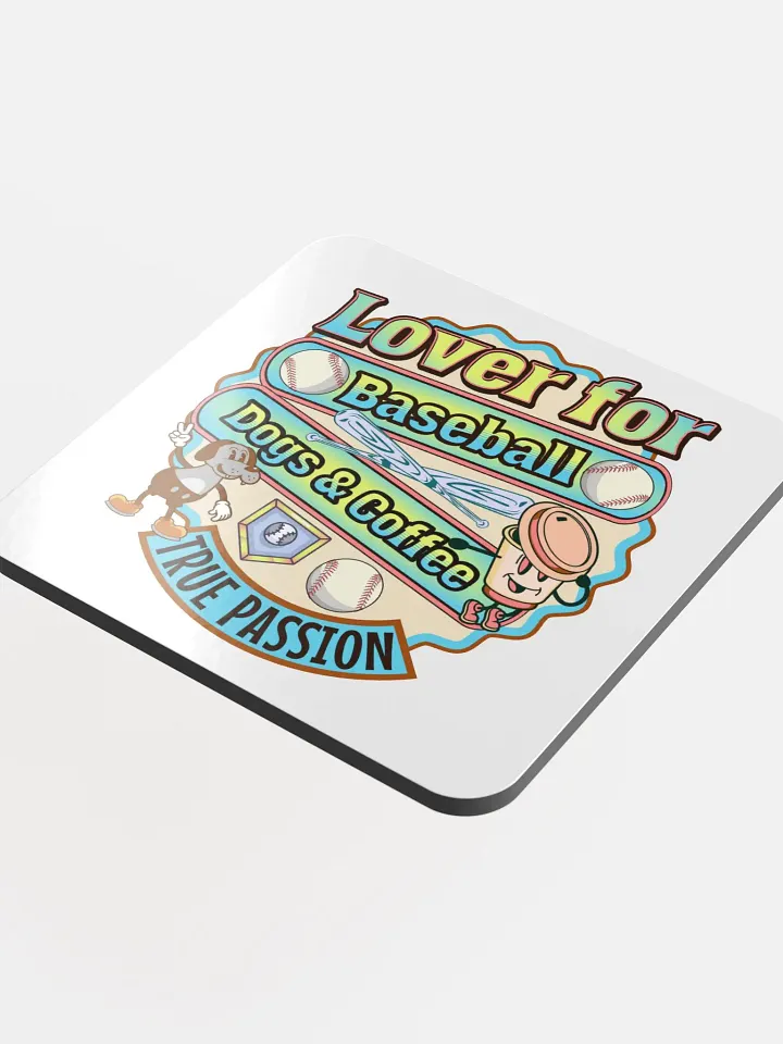 Lover For Baseball Dogs And Coffee Coaster Set product image (2)
