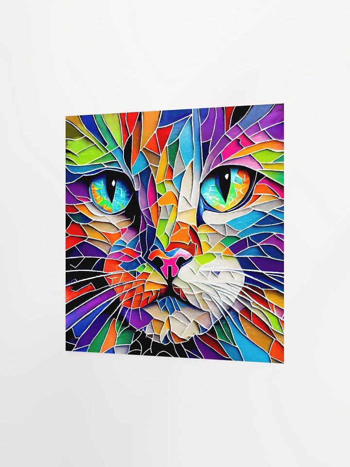 Vibrant Mosaic Style Cat Matte Poster product image (9)