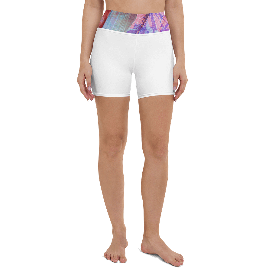 Paradise Breeze White Flow Yoga Shorts product image (2)