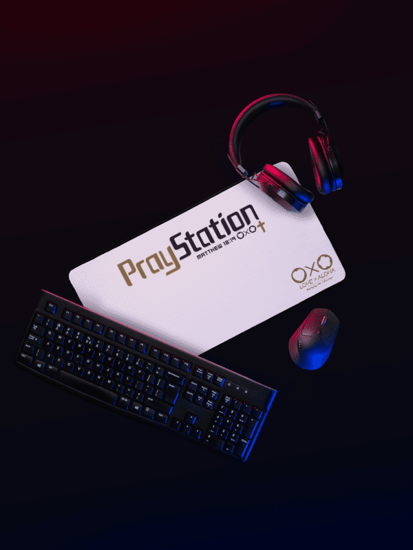 LXA PrayStation Desk Mat - White | Love X Aloha - Faith Collection | Premium Christian Merch product image (2)