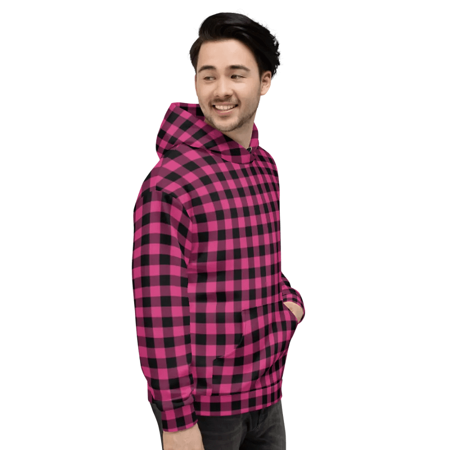 Pink Buffalo Checkered Plaid Hoodie product image (5)