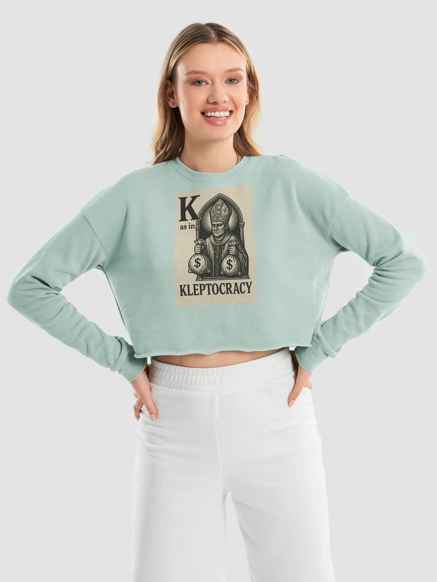 K as in kleptocracy fleece crop t-shirt product image (33)
