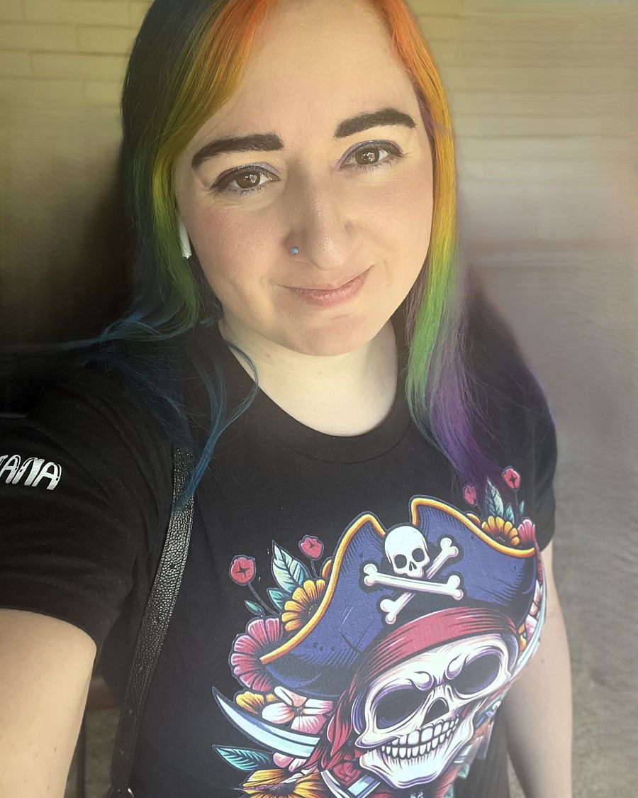 Floral Pirate Skull Supersoft T-Shirt product image (12)