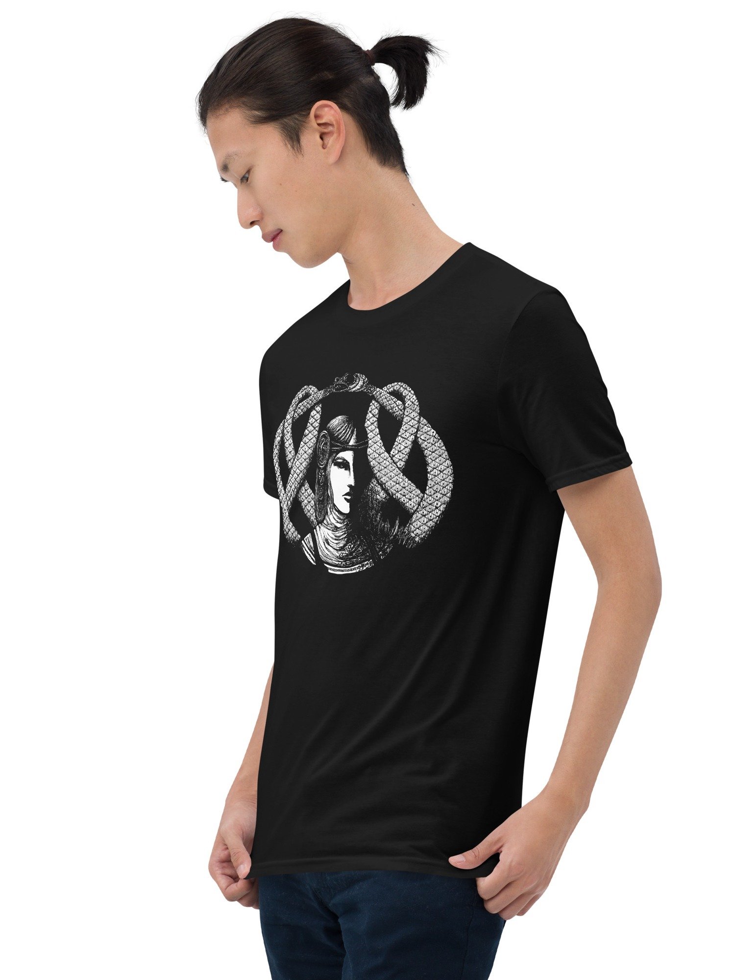 Hel in Black Portrait Relaxed Fit Softstyle Gildan T-Shirt product image (4)