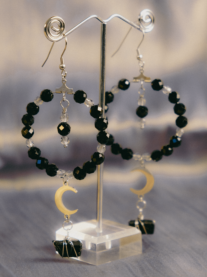 Buwan - Black onyx and tourmaline earrings product image (1)