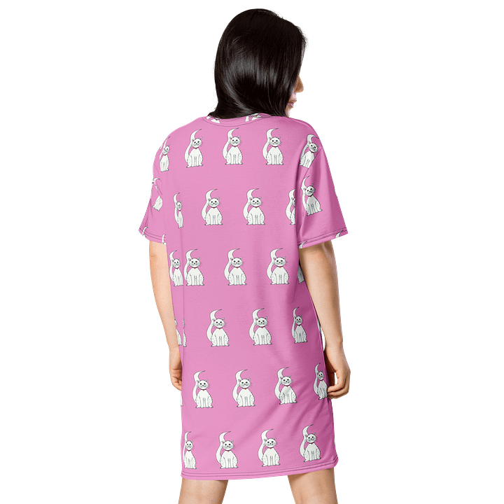 White Cat (art by Dina R.) acrylic painting picture - T-Shirt Dress product image (2)
