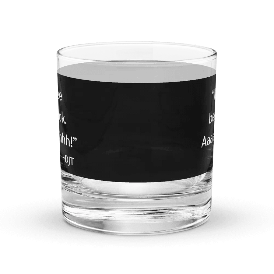 We Ree Bee Dook - Dumb Trump Quote #4 on Black Chromatic Rocks Glass product image (4)