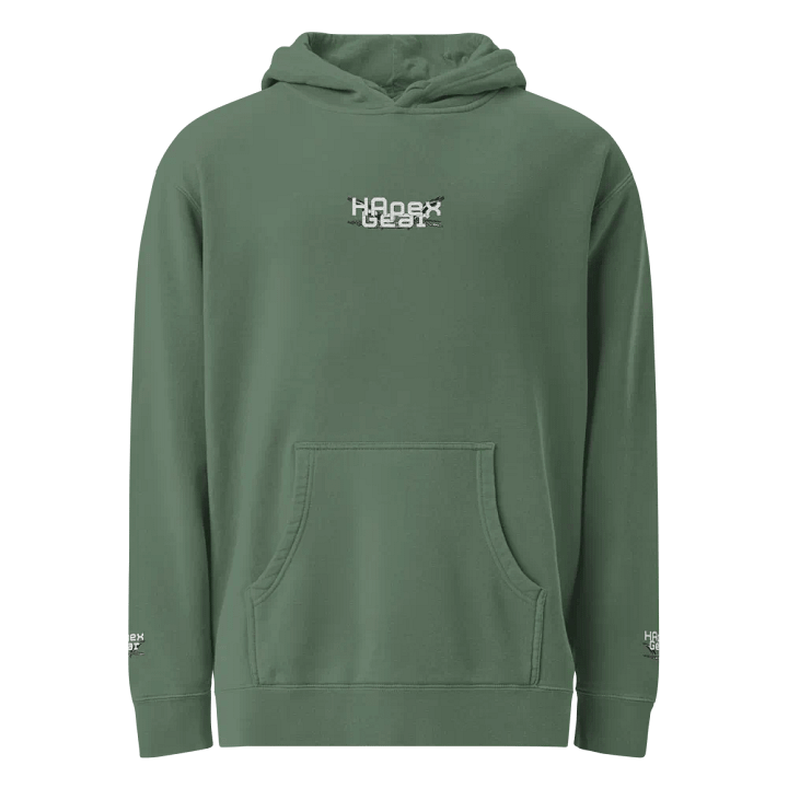 Pigment Dyed Hoodie - Embroidered - White HApex Gear White Logo product image (1)
