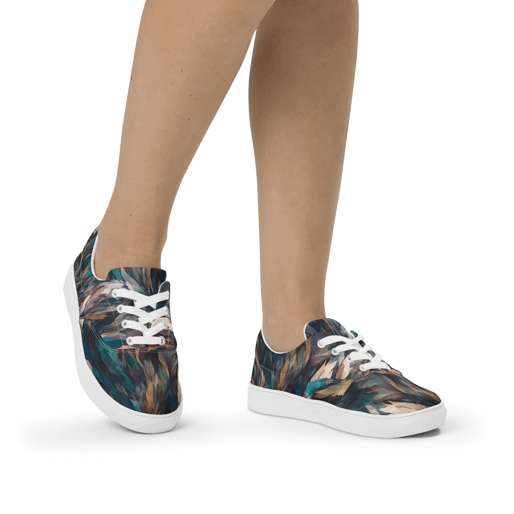 Iridescent Feather Dream Lace-Up Canvas Shoes product image (2)