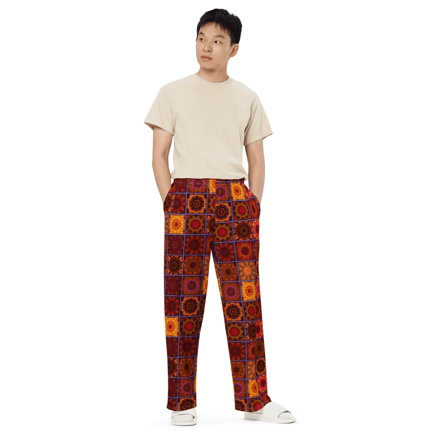 Orange Crazy Quilt Wideleg Pants product image (6)