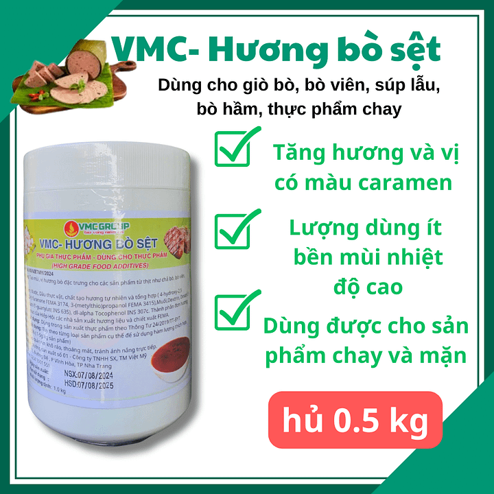 VMC hương bò sệt hủ 0.5kg tạo hương thơm giò bò, bò viên, bò hầm product image (1)