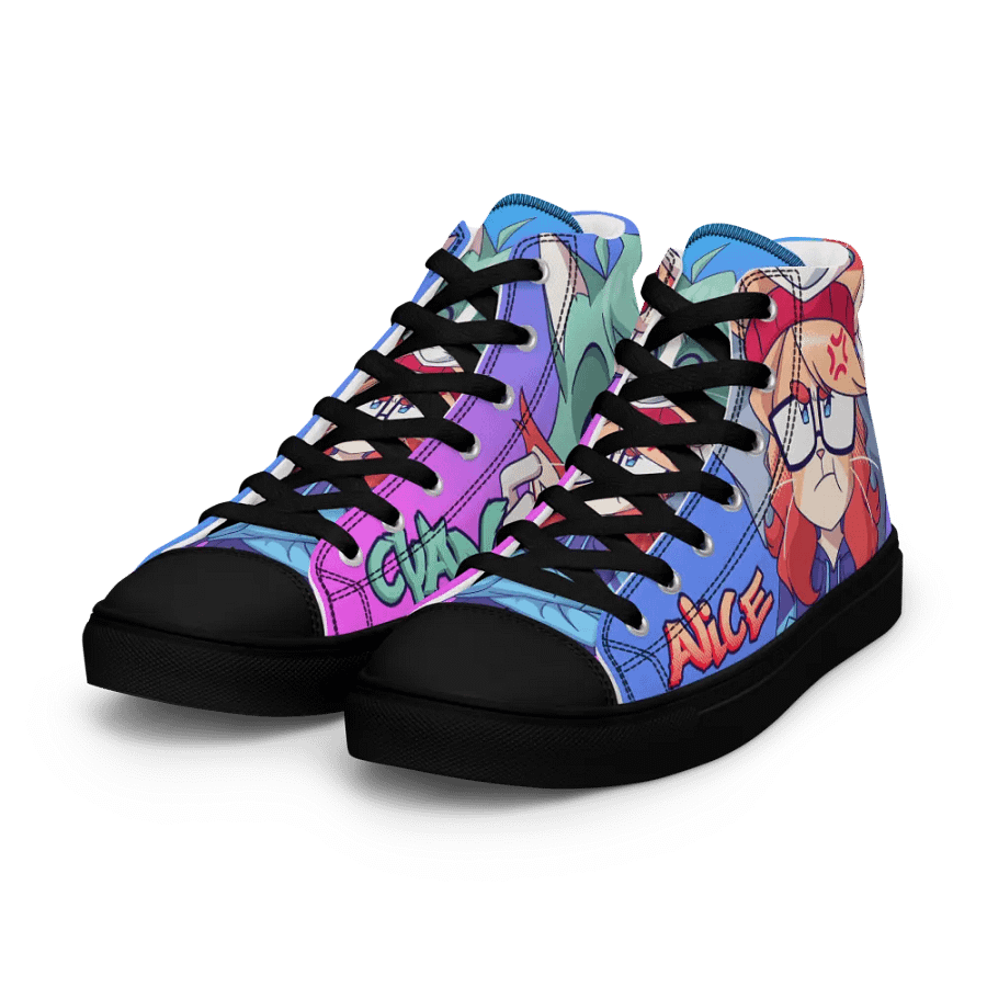 Cyan Teasing Alice's Women's High Top Canvas Shoes product image (7)