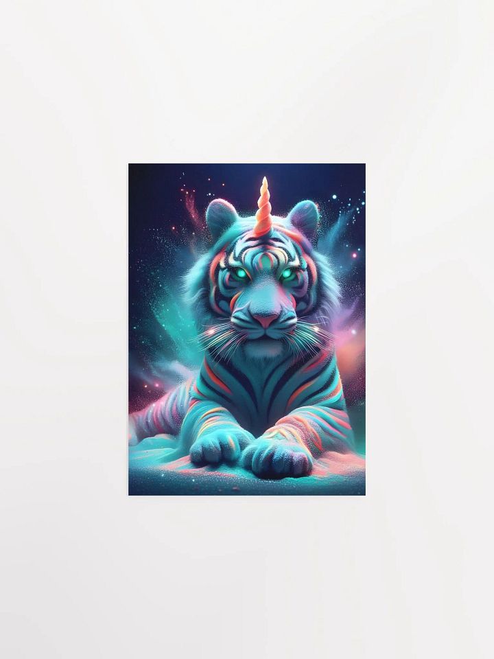 Mythical Tiger Unicorn Enhanced Matte Poster product image (1)