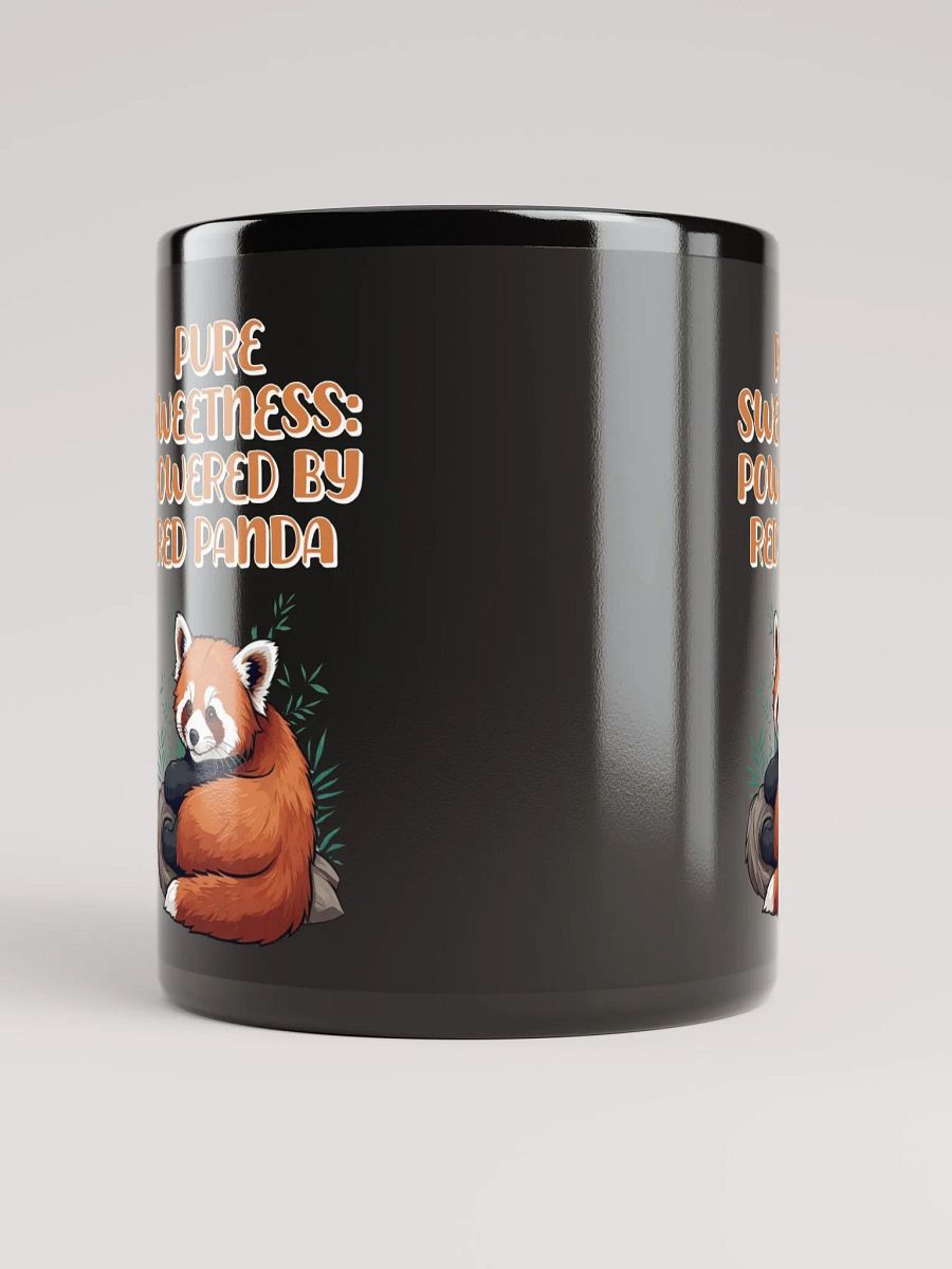 Pure Sweetness: Powered By Red Panda - Cute Animal Design Black Mug product image (9)