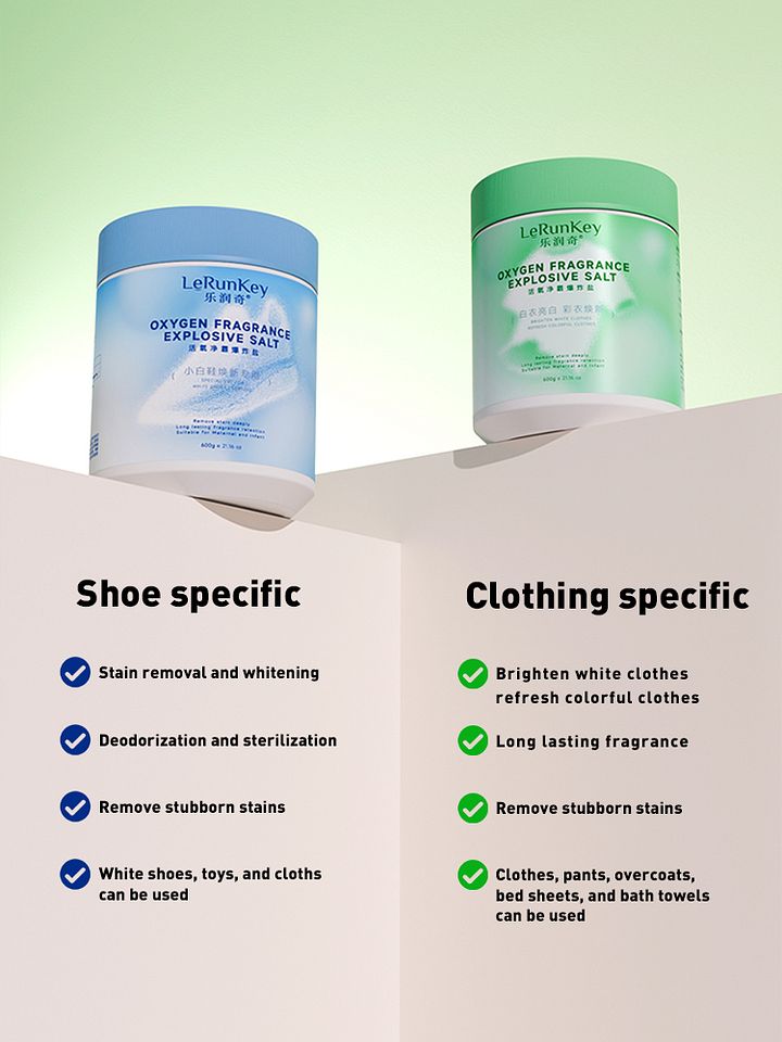 lerunkey Active Oxygen Cleaner Explosive Salt Brightening White Clothes Revitalizing Colored Clothes 600g product image (2)