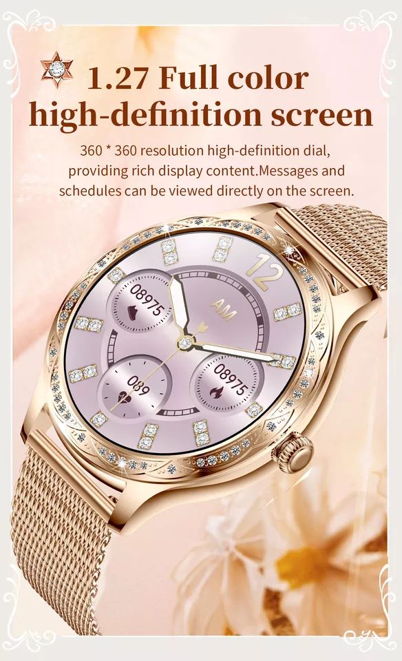 Women Girls Smart Watch Sleep Monitor Bluetooth Smartwatch for Android iOS Phone product image (3)