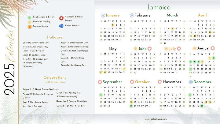 Jamaica Calendar (2025–2026) product image (1)